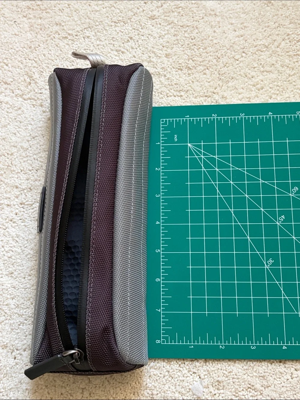 Tumi Gray and Black Slim Nylon Men’s Toiletry Pouch